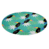 ティール（緑がかった色）のToucans カッティングボード (角)