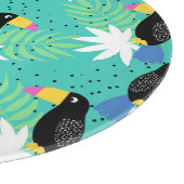 ティール（緑がかった色）のToucans カッティングボード (角)