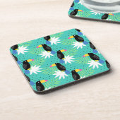 ティール（緑がかった色）のToucans コースター (左側)