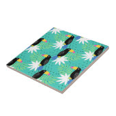 ティール（緑がかった色）のToucans タイル (側面)