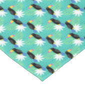 ティール（緑がかった色）のToucans テーブルクロス (アングル)