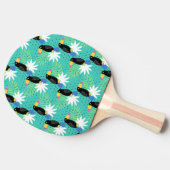 ティール（緑がかった色）のToucans 卓球ラケット (横)