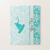 ティール(緑がかった色)のWakeboarder ジグソーパズル (縦)