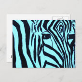ティール（緑がかった色）のZebreの郵便はがき ポストカード (正面/裏面)