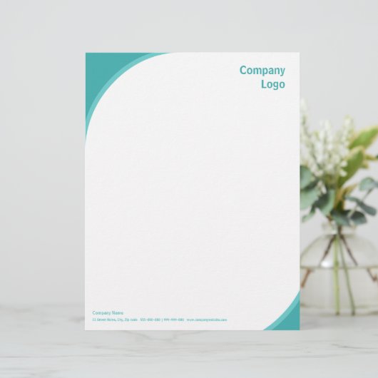 ティール(緑がかった色)はレターヘッドに角を付けます レターヘッド (スタンド正面)