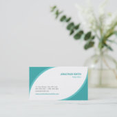 ティール（緑がかった色）は名刺に角を付けます 名刺 (スタンド正面)