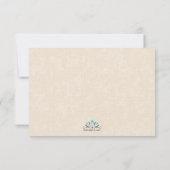 ティール（緑がかった色）は平らなカード感謝していしています サンキューカード (裏面)