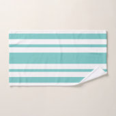 ティール(緑がかった色)は縞で飾ります バスタオルセット (ハンドタオル)