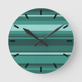 ティール（緑がかった色）は縞で飾ります ラウンド壁時計