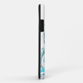 ティール（緑がかった色）は花とのiPhoneの場合を振ります Case-Mate iPhoneケース (裏面/右)