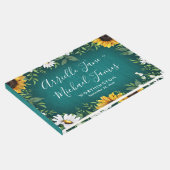 ティール（緑がかった色）ひまわり素朴カントリーウェディングゲストブック ゲストブック (コーナー)