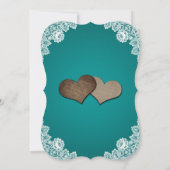 ティール（緑がかった色）ひまわり結婚の セーブザデート (裏面)