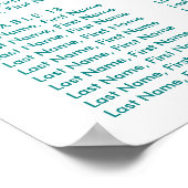 ティール（緑がかった色）ひまわり結婚座席計画16ポスター ポスター (角)