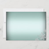 ティール（緑がかった色）ぶら下がったズオーナメントクリスマスパーティー招待状 招待状 (裏面)