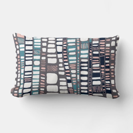 ティール(緑がかった色)を層にします ランバークッション (正面)