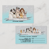 ティール（緑がかった色）アイボリースパークルドッグウォーカーアポイントメント 名刺 (正面/裏面)