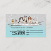 ティール（緑がかった色）アイボリースパークルドッグウォーカーアポイントメント 名刺 (裏面)