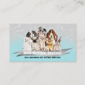 ティール(緑がかった色)アイボリースパークルピッタードッグウォーカー 名刺 (正面)