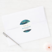 ティール(緑がかった色)アガテウォーター色金ゴールドありがとう ラウンドシール (封筒)