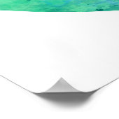 ティール（緑がかった色）アクアウォーターカラー陰陽道教バランス ポスター (角)