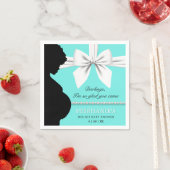 ティール（緑がかった色）アクアグラムエスニックエレガントティファニーベビーシャワー スタンダードカクテルナプキン (インサイチュ)