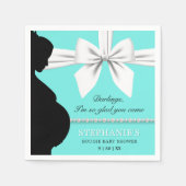 ティール（緑がかった色）アクアグラムパールエレガントティファニーベビーシャワー スタンダードカクテルナプキン (正面)