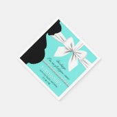 ティール（緑がかった色）アクアグラムパールエレガントティファニーベビーシャワー スタンダードカクテルナプキン (角)