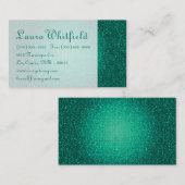 ティール(緑がかった色)アクアグリッターシークインディスコグリッツビジネスカード 名刺 (正面/裏面)