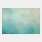 ティール（緑がかった色）アクアグリーンテクスチャ ラッピングペーパーシート (正面3)