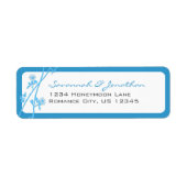 ティール(緑がかった色)アクアシーブルーワイルドフラワーブランチ ラベル (正面)