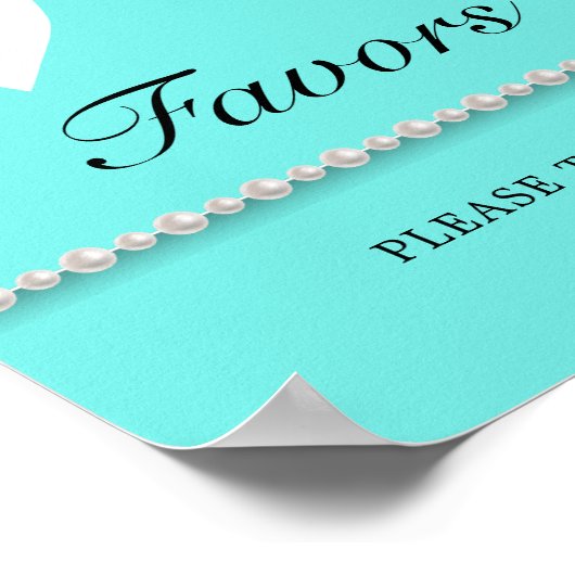 ティール(緑がかった色)アクアティファニー赤ちゃんシャワーウィズサインポスター ポスター (角)