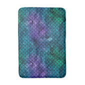 ティール(緑がかった色)アクアパープルマーメイドスパークル バスマット (正面縦)