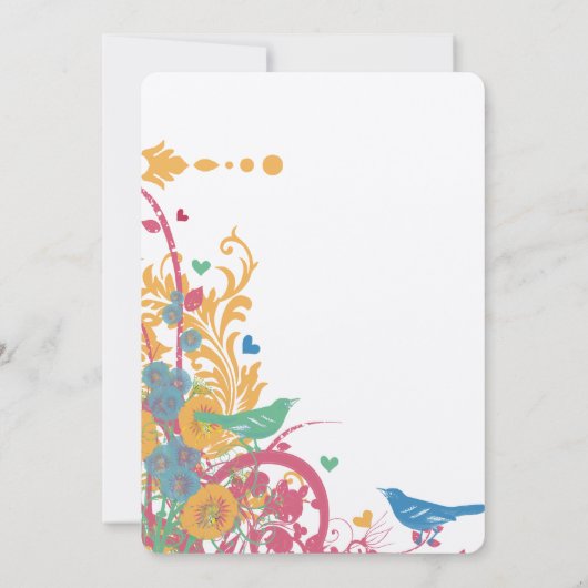 ティール(緑がかった色)アクアビーズワックスラズベリーグリーンロベバ結婚ードズ 招待状 (裏面)