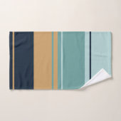 ティール（緑がかった色）アクアブルーと金ゴールド バスタオルセット (ハンドタオル)