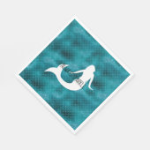 ティール(緑がかった色)アクアブルーグリッタースパークルマーメイド スタンダードランチョンナプキン (角)