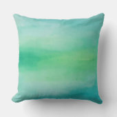ティール(緑がかった色)アクアブルーグリーン抽象芸術装飾用クッション クッション (正面)