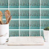 ティール(緑がかった色)アクアブルーシャビーシック タイル