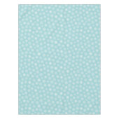 ティール（緑がかった色）アクアブルースノーフレークスウィンターホリデーズ テーブルクロス (正面)