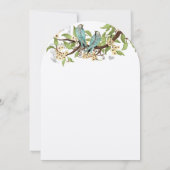 ティール(緑がかった色)アクアブルーバードウェディング招待状 招待状 (裏面)