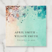 ティール(緑がかった色)アクアブルービーチ砂岩水色結婚ズ フェイバータグ (正面)