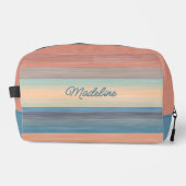 ティール（緑がかった色）アクアブルーピーチオレンジウォーターストライプカラー ドップキット (正面)