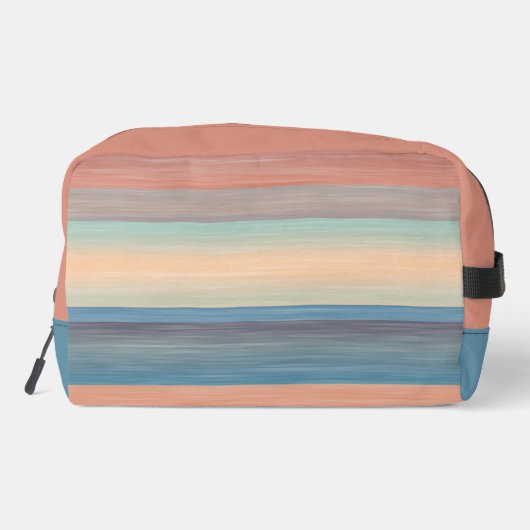 ティール（緑がかった色）アクアブルーピーチオレンジウォーターストライプカラー ドップキット (裏面)