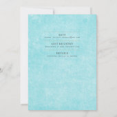 ティール（緑がかった色）アクアブルー結婚ズのインスタントデジタルダウンロード 招待状 (裏面)