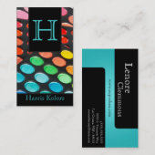 ティール(緑がかった色)アクアメイクアップアーティストパレットビジネスカード 名刺 (正面/裏面)