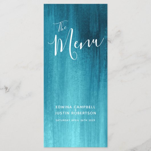 ティール（緑がかった色）アクアモダングレードア結婚ートのメニューラックパック メニュー (正面)