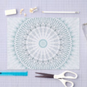 ティール（緑がかった色）アクア幾何曼荼羅 薄葉紙 (クラフト)