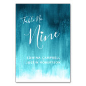 ティール（緑がかった色）アクア抽象芸術モダンアートテーブル9 テーブルナンバー (正面)