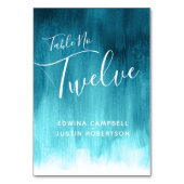 ティール(緑がかった色)アクア抽象芸術モダンウォッシュアートテーブル番号12 テーブルナンバー (正面)