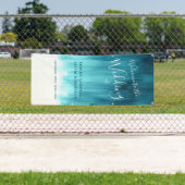 ティール（緑がかった色）アクア結婚のアートウェルカムバナー 横断幕 (インサイチュ)