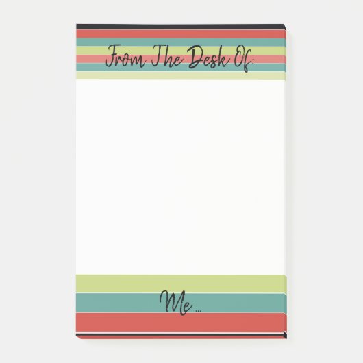 ティール（緑がかった色）アクセントストライプ ポストイット (正面)